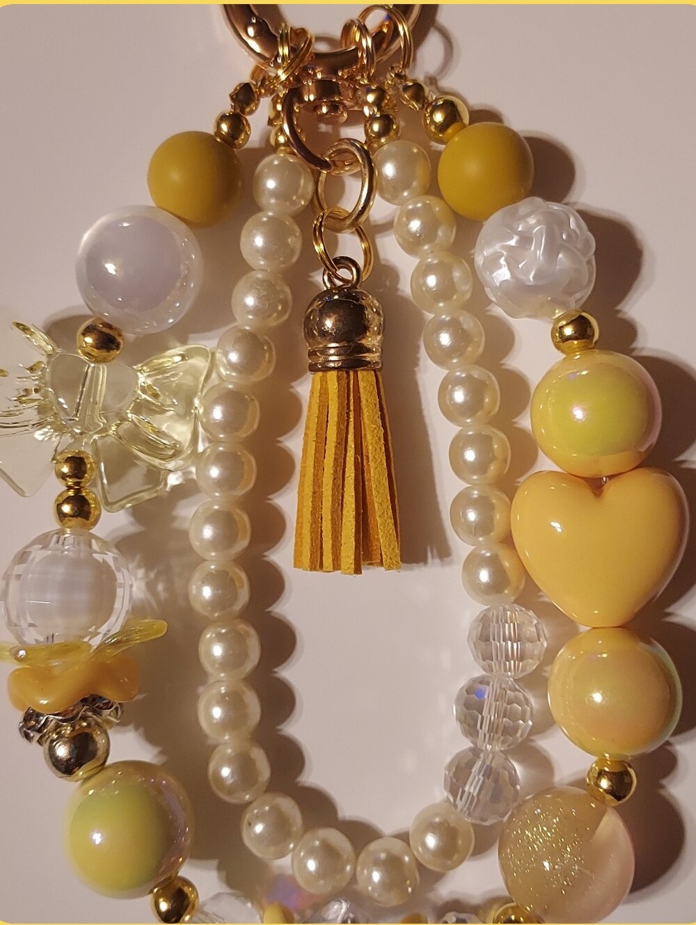 YELLOW 1 ❤️LOVE:HANDMADE. NEW PHONE KEYCHAIN CAMERA BAG ACCESSORY. YELLOW 1